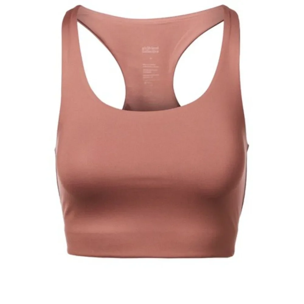 NWOT GIRLFRIEND COLLECTIVE Paloma Sports Bra XS Rose Quartz Pink Racerback Crop